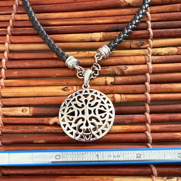 Premier Designs Silver Tree Pendant on Black Cord Necklace 15.5”-20.5” - Picture 4 of 6